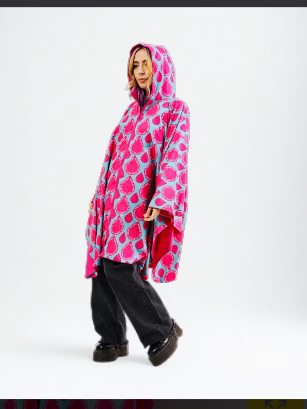 AR Poncho “Pink Confetti” Waterproof Reversible Poncho